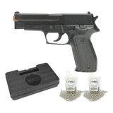 Pistola Pressão P226 Mola Slide Metal 4,5 + 2cx Esfera +capa