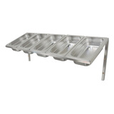Pizzarola Condimentadora De Parede Aço Inox 5 Cubas 1/4