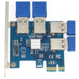 Placa 4 Portas Usb X1 Para Pci-e X16 Card Mineração Eth Btc