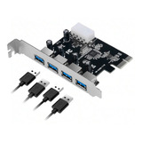 Placa 4 Saídas Usb 3.0 Pci-express Multiplicador X1 5 Gbps