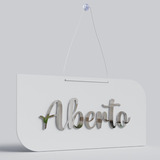 Placa Aberto E Fechado Com Cordão E Ventosa Mdf E Acrílico