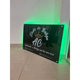 Placa Acm 120x90 Personalizada Logo Impressa Externo Com Led