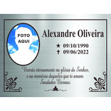Placa Aço Inox Cemitério Tumulo Jazigo Lápide 20x30