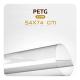 Placa Acrílica Petg Transparente 0,5mm 54x74