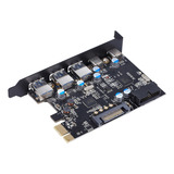 Placa Adaptadora Usb3.0 De 3 Portas Pcie Para Placa De Expan