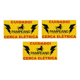 Placa Advertência Perigo Cerca Elétrica Plástico 15x10 C/3