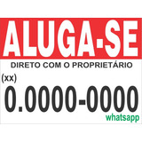 Placa Aluga-se 40x25cm Pvc