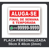 Placa Aluga-se Fim De Semana -