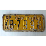 Placa Amarela Antiga De Automóvel De Alumínio.