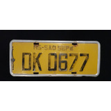Placa Antiga De Automóvel Amarela