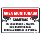 Placa Área Monitorada Câmeras Com Comunicação À Polícia