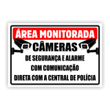 Placa Área Monitorada Por Câmeras De Segurança 20x30cm