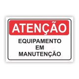 Placa Atenção: Manutenção 20x30cm - 8 Unidades Sinalização