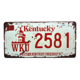 Placa Carro Antiga Decorativa Metálica Kentucky