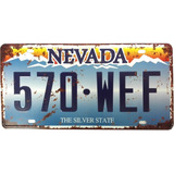 Placa Carro Antiga Decorativa Metálica Vintage Nevada