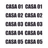Placa Casa 01 A 05 2 Kits 4x2cm Pvc 1mm