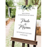 Placa Casamento Bem-vindo Recepção Personalizada