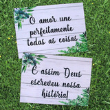 Placa Casamento Entrada De Igreja Personalizada (kit 2 Unid)