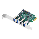 Placa De Expansão Pcie 1x Para Usb3.2 Adaptador Pci-e 4 Usb3