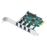 Placa De Expansão Pcie 1x Para Usb3.2 Adaptador Pci-e 4 Usb3