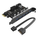 Placa De Expansão Pvu3-5o2i-v1 Usb3.0 Pci-e De 5 Portas Com