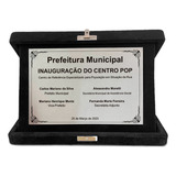 Placa De Homenagem Com Estojo P/ Inauguração Agradecimento