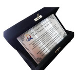 Placa De Homenagem Em Aço Inox 14x20cm Com Estojo Em Veludo
