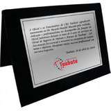 Placa De Homenagem Em Aço Inox 20cmx15cm Estojo Capa
