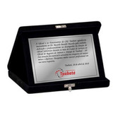 Placa De Homenagem Em Aço Inox 24cmx18cm Estojo Caixa