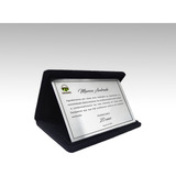 Placa De Homenagem Em Aço Inox Com Estojo De Veludo 21x15cm