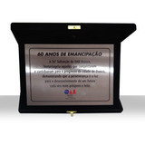 Placa De Homenagem Impressa U.v. Estojo Luxo Preto 21x15