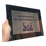 Placa De Homenagem P/ Parede Impressa U.v Preto 390 X 285 Mm