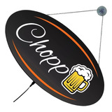 Placa De Led Chopp 53x28cm Oval Vitrine Luminoso Painel