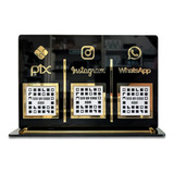 Placa De Pagamento Pix Acrílico Com 3 Qr Code