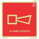 Placa De Sinalização Alarme Sonoro Plástico 20x20cm