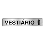 Placa De Sinalização Alumínio 05x25cm Vestiário Masculino