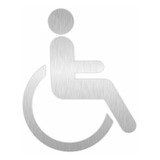 Placa De Sinalização Banheiro Cadeirante Inox