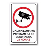 Placa De Sinalização Monitoramento Câmera Segurança 20x30