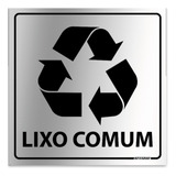 Placa De Sinalização Para Lixo Comum 15x15cm Alumínio