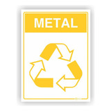 Placa De Sinalização Reciclagem Metal Em