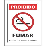 Placa De Sinalização Tamanho:14x20 Proibido Fumar