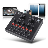 Placa De Som Interface De Audio Usb Mixer Para Celular - V8