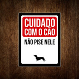 Placa Decorativa - Não Pise Nele Lulu Pomerânia 36x46
