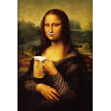 Placa Decorativa 30x20 Cm Mona Lisa