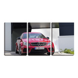 Placa Decorativa 45x96 Mercedes Vermelha Na Garagem