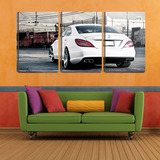 Placa Decorativa 80x140 Mercedes Branco Parado Na Rua