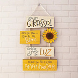 Placa Decorativa Em Mdf - Seja Um Girassol - 27x40cm