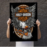 Placa Decorativa Em Pvc Moto Harley