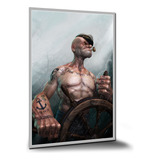 Placa Decorativa Geek Popeye Desenho Animado A4 30 X 21 Cm
