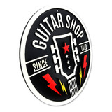 Placa Decorativa Guitar Shop Music 3d